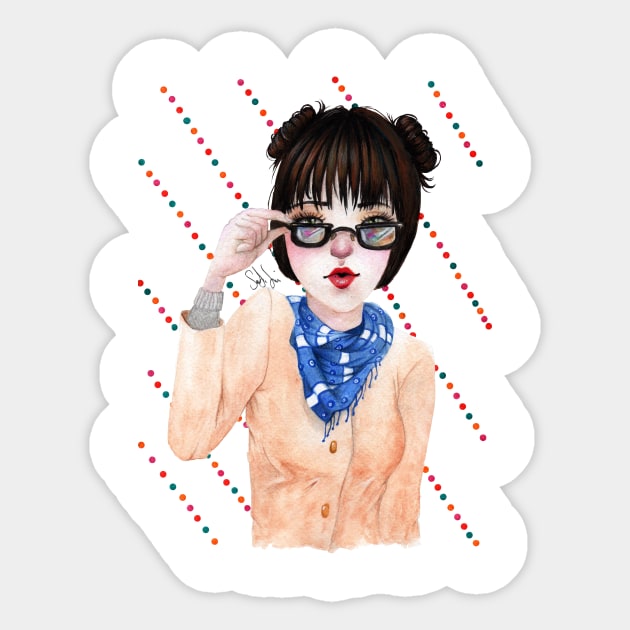 Dots and Glasess Sticker by SamIsasi